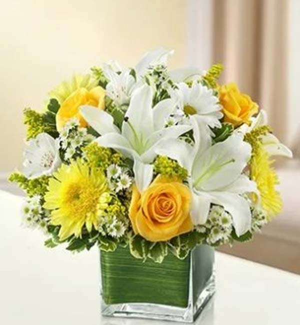 Healing Hope Bouquet - Yellow & White - Dawn's Flowers & Gifts